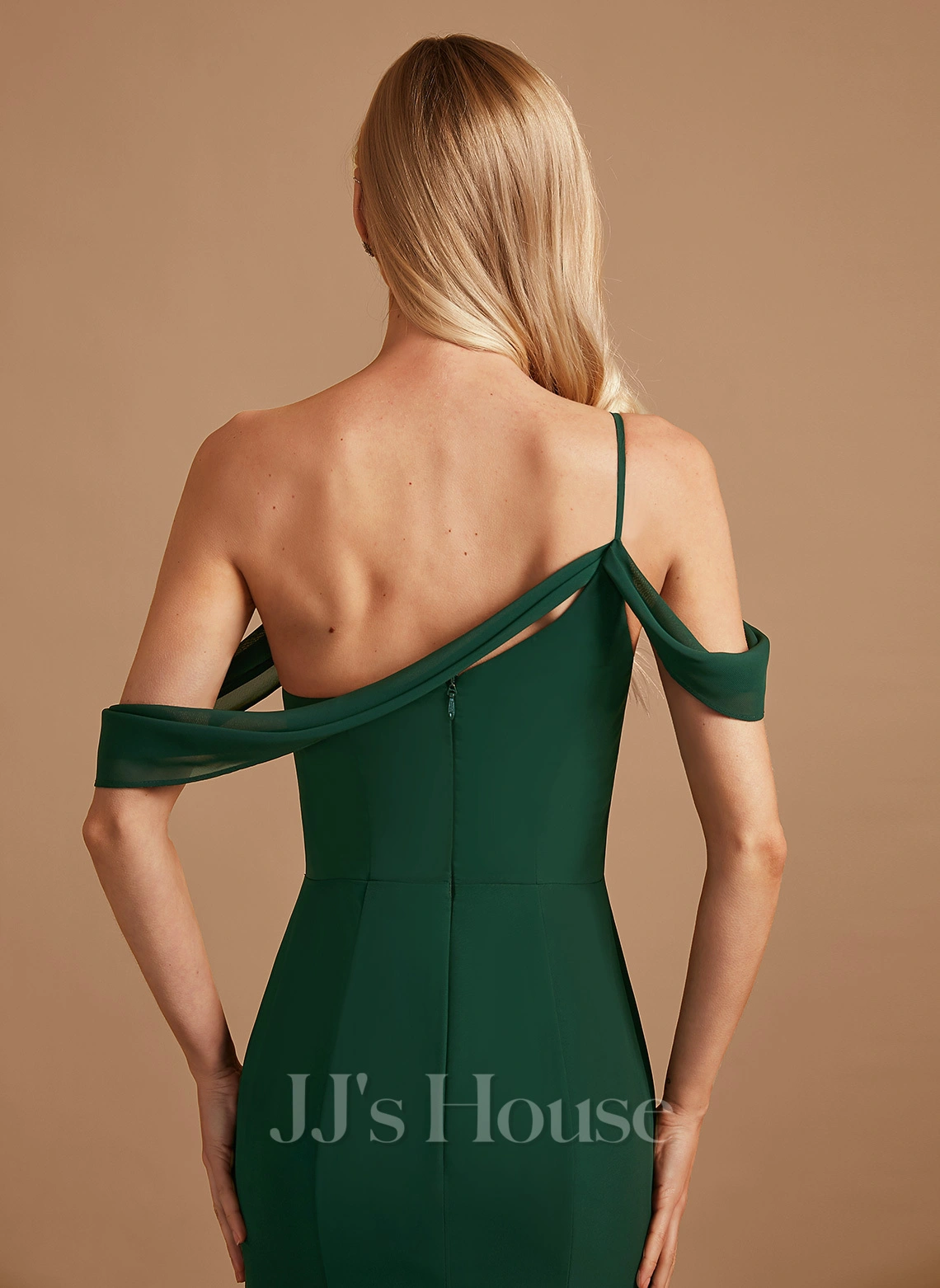 Jjshouse.fr Forme Sirène/trompette Décolleté Asymétrique Longueur Ras Du Sol Mousseline Robe De Demoiselle D'honneur Avec Fendue Devant 9 Jjshouse.fr Forme Sirène/trompette Décolleté Asymétrique Longueur Ras Du Sol Mousseline Robe De Demoiselle D'honneur Avec Fendue Devant – Image 9