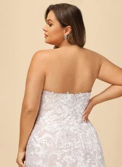 JJsHouse Forme Sirène/trompette Cache Cœur Traîne Moyenne Dentelle Tulle Robe De Mariée -Voiles mariée Soldes ba0370b5844a3542a80e72080c0ac039