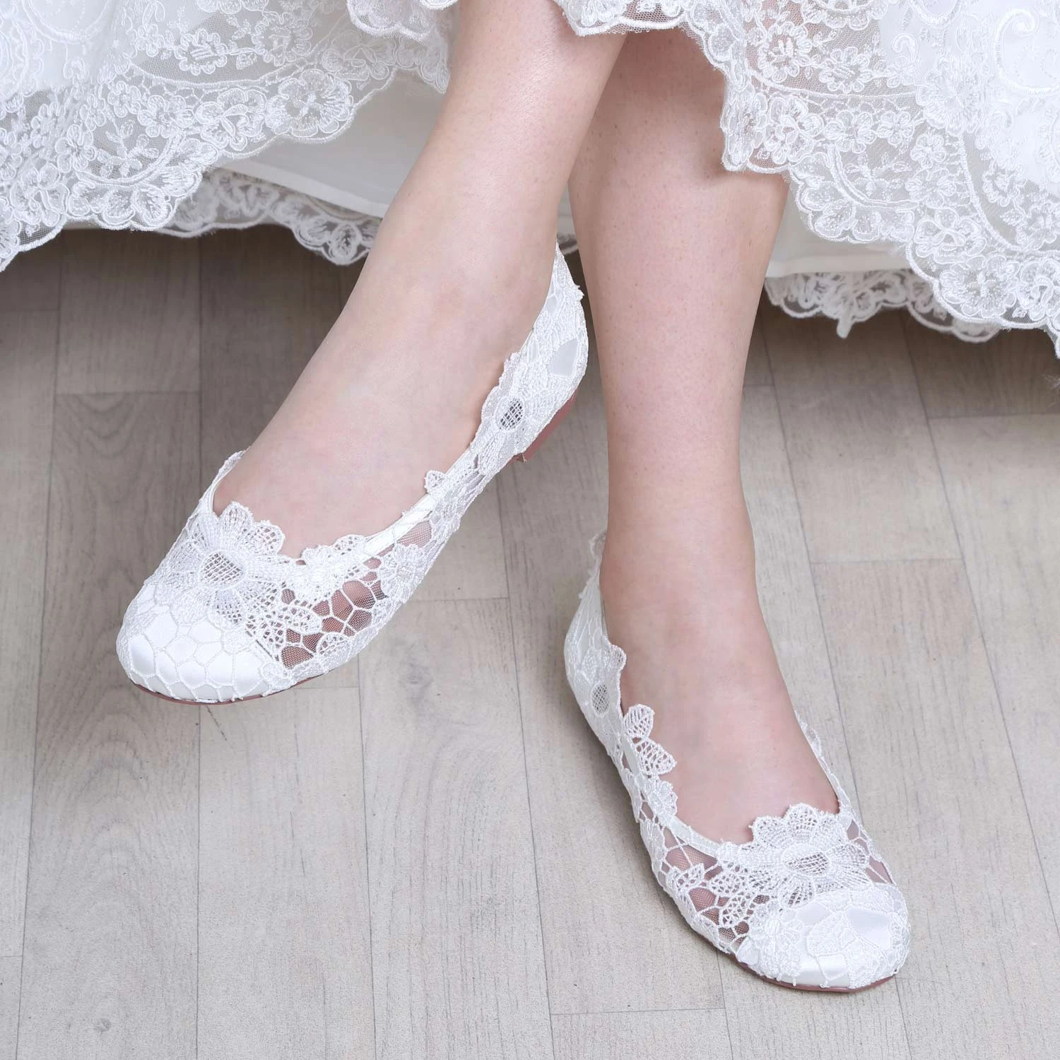 Ballerines Mariée Dentelle Ivoire Erin 3 Ballerines Mariée Dentelle Ivoire Erin – Image 3