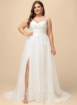 JJsHouse Robe Marquise/princesse Col V Traîne Moyenne Dentelle Organza Robe De Mariée -Voiles mariée Soldes be1e706cb69b3886d6dd6189fcdd5a08