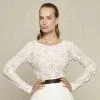 Boléro Mariage Dentelle Manches Longues E349 Bianco Evento