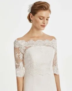 Boléro Mariage Dentelle Manches 3/4 Mariam