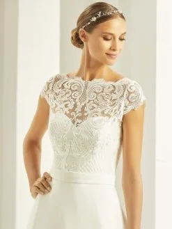 Boléro Mariée Manches Courtes Dentelle Naomi