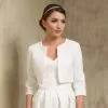 Boléro De Mariage En Jacquard Manches 3/4 Venusta