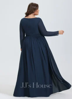 Jjshouse.fr Robe Trapèze Col V Longueur Ras Du Sol Mousseline Mousseline Robe De Demoiselle D'honneur Avec Fendue Devant -Voiles mariée Soldes c0a65eae78919dc6a48cee1a19648676