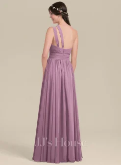 Jjshouse.fr Robe Trapèze Décolleté Asymétrique Longueur Ras Du Sol Mousseline Mousseline Robe De Demoiselle D'honneur Avec Plissé -Voiles mariée Soldes c12ba618e0ca78f26cf06376e9130338