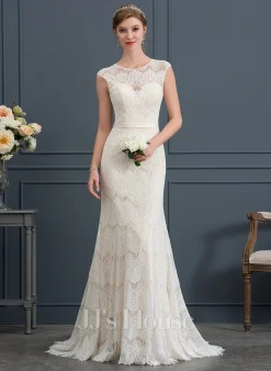 JJsHouse Forme Sirène/trompette Balayage/pinceau Train Dentelle Robe De Mariée