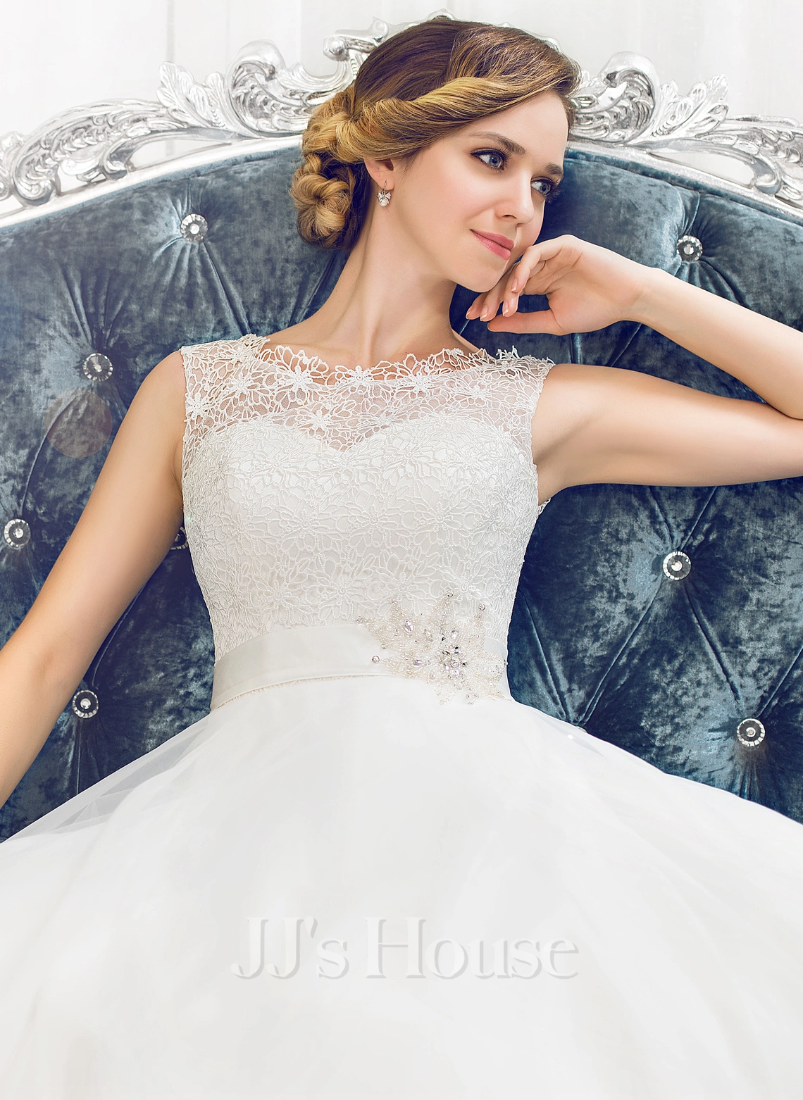 JJsHouse Robe Marquise/princesse Balayage/pinceau Train Dentelle Organza Satiné Robe De Mariée Avec Brodé Paillettes 2 JJsHouse Robe Marquise/princesse Balayage/pinceau Train Dentelle Organza Satiné Robe De Mariée Avec Brodé Paillettes – Image 2