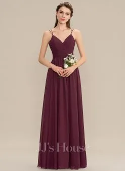 Jjshouse.fr Robe Trapèze Col V Longueur Ras Du Sol Mousseline Dentelle Dentelle Mousseline Robe De Demoiselle D'honneur Avec Plissé -Voiles mariée Soldes c6e25614dc514f2bbbfb3b6c78793c36