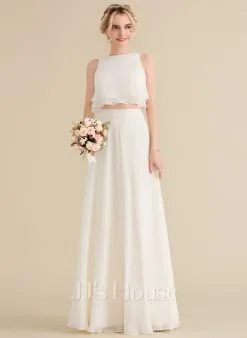 Jjshouse.fr Robe Trapèze Scoop Longueur Ras Du Sol Mousseline Mousseline Robe De Demoiselle D'honneur Avec Robe à Volants -Voiles mariée Soldes c732ff57b096b91e084ecb5cb09a211c