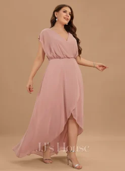 Jjshouse.fr Robe Trapèze Col V Asymétrique Mousseline Robe De Demoiselle D'honneur Avec Fendue Devant -Voiles mariée Soldes ca0b399bd90f7f3b900b8a8dd1d1d3f6