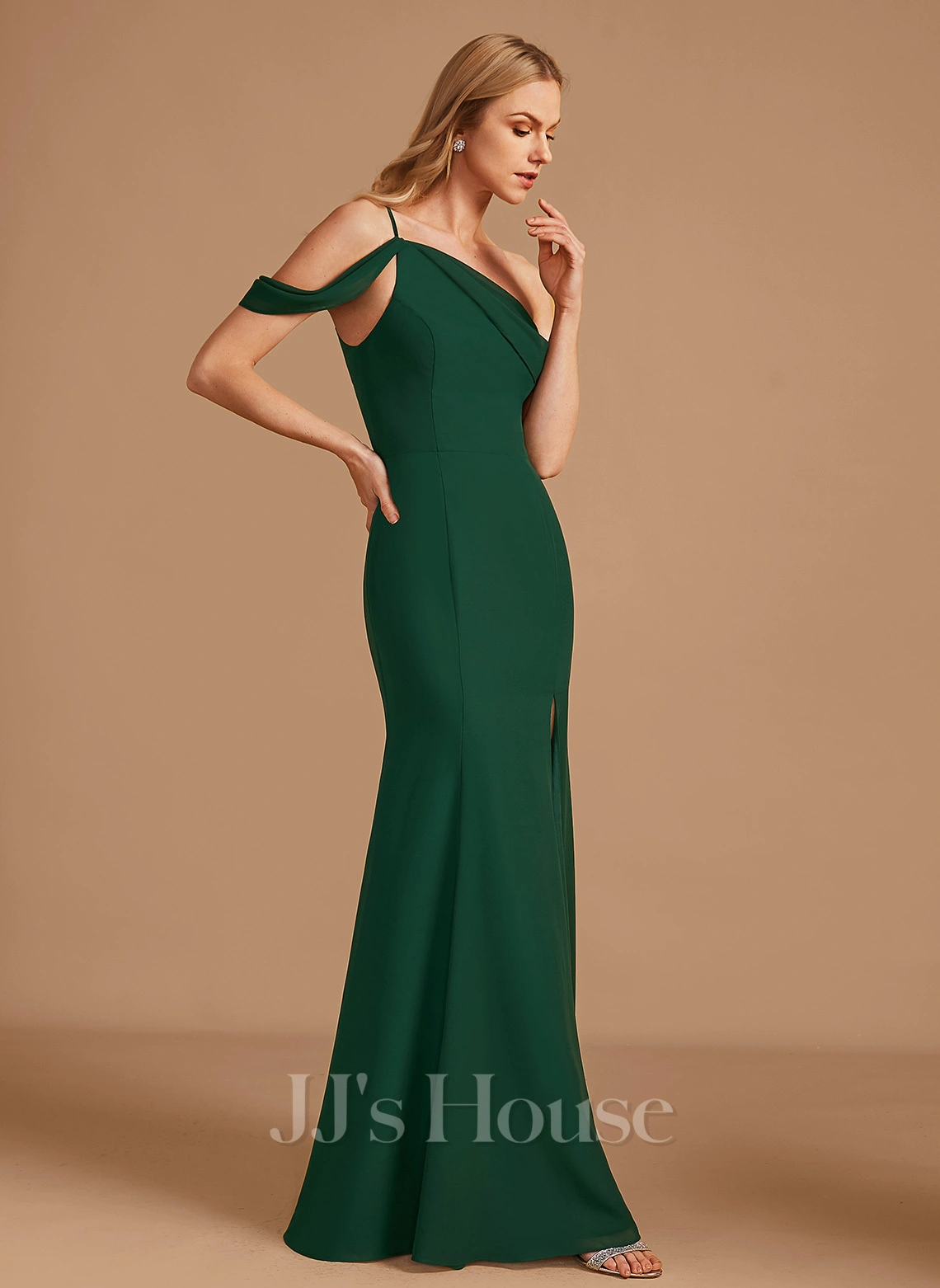 Jjshouse.fr Forme Sirène/trompette Décolleté Asymétrique Longueur Ras Du Sol Mousseline Robe De Demoiselle D'honneur Avec Fendue Devant 7 Jjshouse.fr Forme Sirène/trompette Décolleté Asymétrique Longueur Ras Du Sol Mousseline Robe De Demoiselle D'honneur Avec Fendue Devant – Image 7