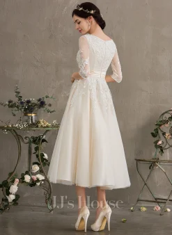 JJsHouse Robe Marquise/princesse Col V Longueur Mollet Dentelle Tulle Robe De Mariée 13 JJsHouse Robe Marquise/princesse Col V Longueur Mollet Dentelle Tulle Robe De Mariée -Voiles mariée Soldes cb7ffc2c98a6517db21fcbd9efb191c0