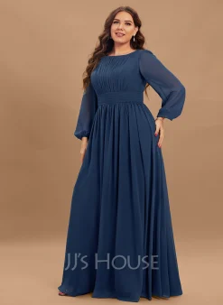 Jjshouse.fr Robe Trapèze Longueur Ras Du Sol Mousseline Robe De Demoiselle D'honneur Avec Plissé -Voiles mariée Soldes cc47533c35473dfd00fd7edb5fb57610