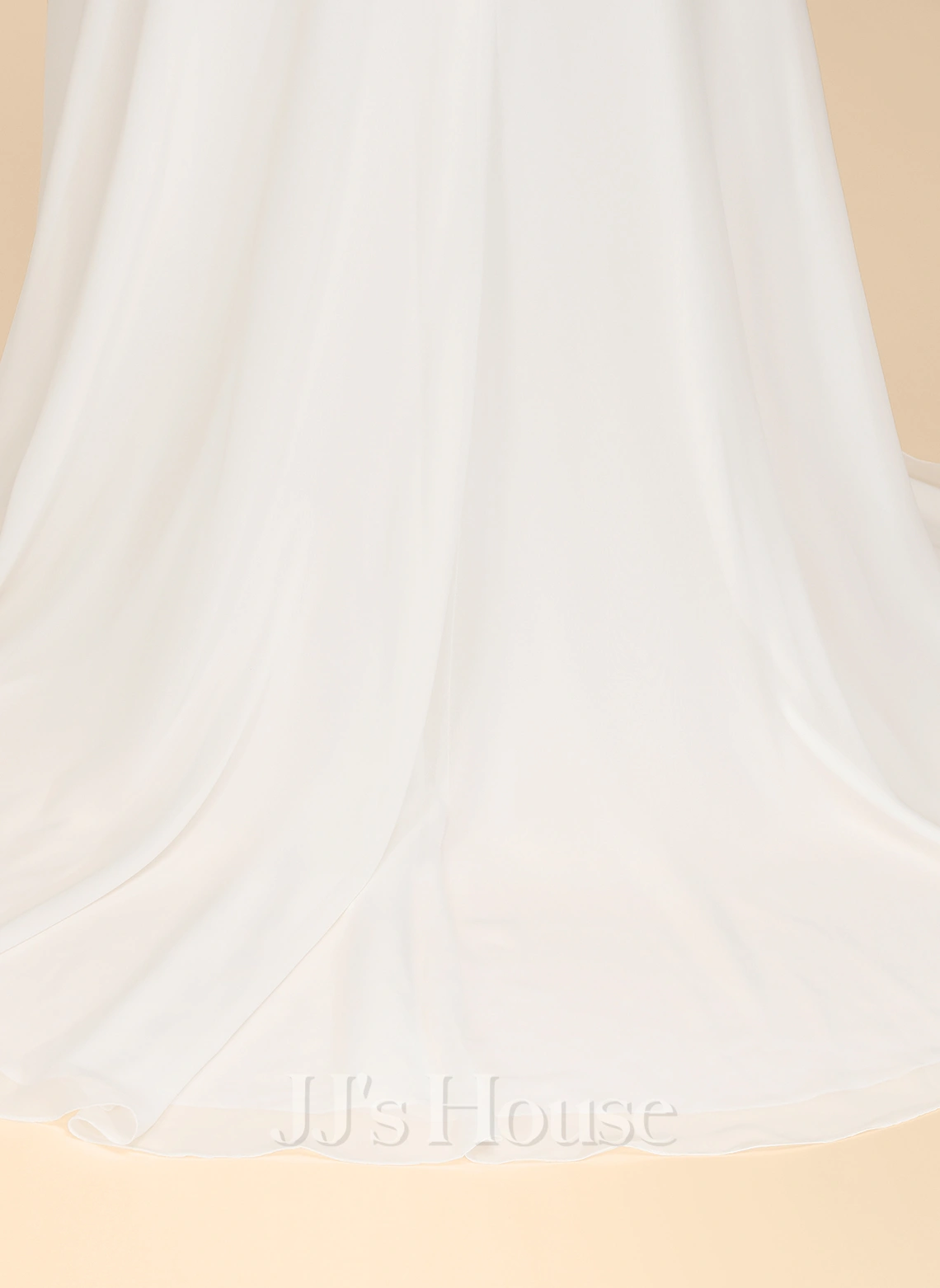 JJsHouse Robe Trapèze Col V Traîne Moyenne Mousseline Dentelle Robe De Mariée Avec Brodé Feather Paillettes 14 JJsHouse Robe Trapèze Col V Traîne Moyenne Mousseline Dentelle Robe De Mariée Avec Brodé Feather Paillettes – Image 14