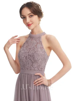 Jjshouse.fr Robe Trapèze Dos Nu Longueur Ras Du Sol Mousseline Dentelle Robe De Demoiselle D'honneur Avec Fendue Devant -Voiles mariée Soldes cea4bbcbbc2953e80ce965e3f0718b90