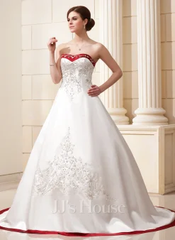 JJsHouse Robe Marquise/princesse Cache Cœur Satiné Robe De Mariée Avec Brodé Broderie Paillettes