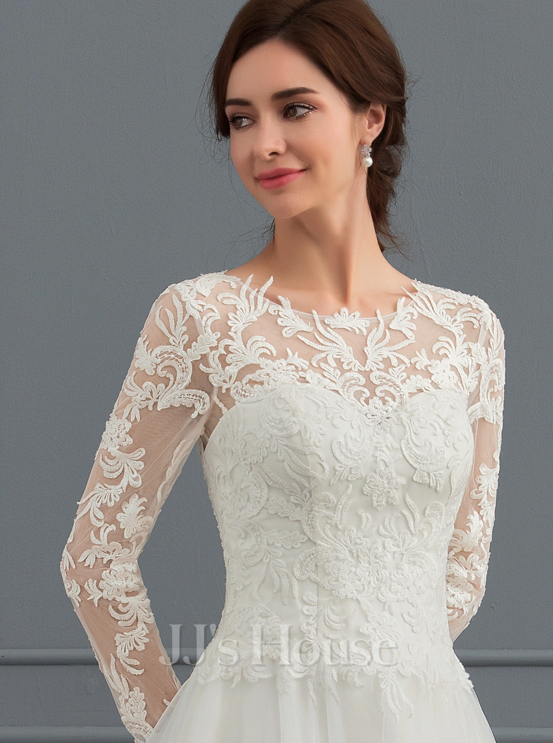 JJsHouse Robe Marquise/princesse Balayage/pinceau Train Dentelle Tulle Robe De Mariée 5 JJsHouse Robe Marquise/princesse Balayage/pinceau Train Dentelle Tulle Robe De Mariée – Image 5