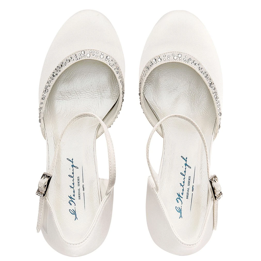 Chaussure Mariage Satin Avec Bordure Cristal Adele 3 Chaussure Mariage Satin Avec Bordure Cristal Adele – Image 3