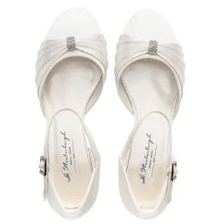 Chaussure Mariage Satin Ivoire Ou Blanc Petit Talon Heidi -Voiles mariée Soldes chaussure mariee heidi westerleigh