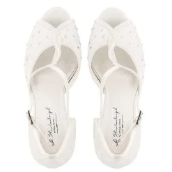 Chaussure De Mariée En Dentelle Et Cristal Betty -Voiles mariée Soldes chaussures mariage cristal betty