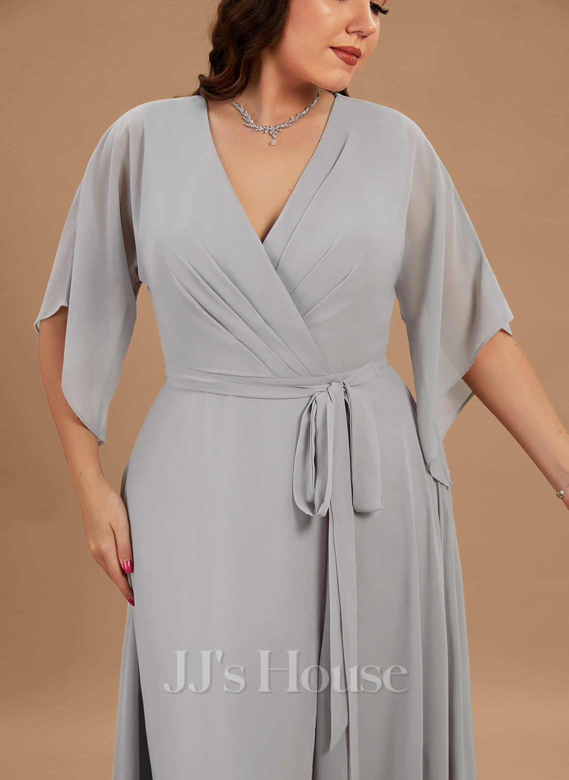 Jjshouse.fr Robe Trapèze Col V Longueur Ras Du Sol Mousseline Robe De Demoiselle D'honneur Avec Plissé Fendue Devant 12 Jjshouse.fr Robe Trapèze Col V Longueur Ras Du Sol Mousseline Robe De Demoiselle D'honneur Avec Plissé Fendue Devant – Image 12