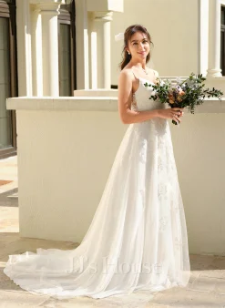 JJsHouse Robe Marquise/princesse Col V Traîne Moyenne Dentelle Tulle Robe De Mariée Avec Paillettes 13 JJsHouse Robe Marquise/princesse Col V Traîne Moyenne Dentelle Tulle Robe De Mariée Avec Paillettes -Voiles mariée Soldes e21363190b5a856133d1f8e7c1ac0876