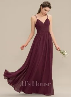 Jjshouse.fr Robe Trapèze Col V Longueur Ras Du Sol Mousseline Dentelle Dentelle Mousseline Robe De Demoiselle D'honneur Avec Plissé