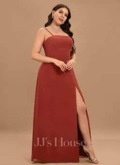 Jjshouse.fr Fourreau Carré Longueur Ras Du Sol Mousseline Robe De Demoiselle D'honneur Avec Fendue Devant -Voiles mariée Soldes e63261f5a41839cb85db4e5cafcb57a6