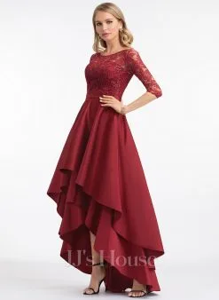 Jjshouse.fr Robe Trapèze Scoop Asymétrique Dentelle Satiné Satiné Robe De Demoiselle D'honneur Avec Paillettes -Voiles mariée Soldes e711a5bfaec00c393a8ea346236754cf