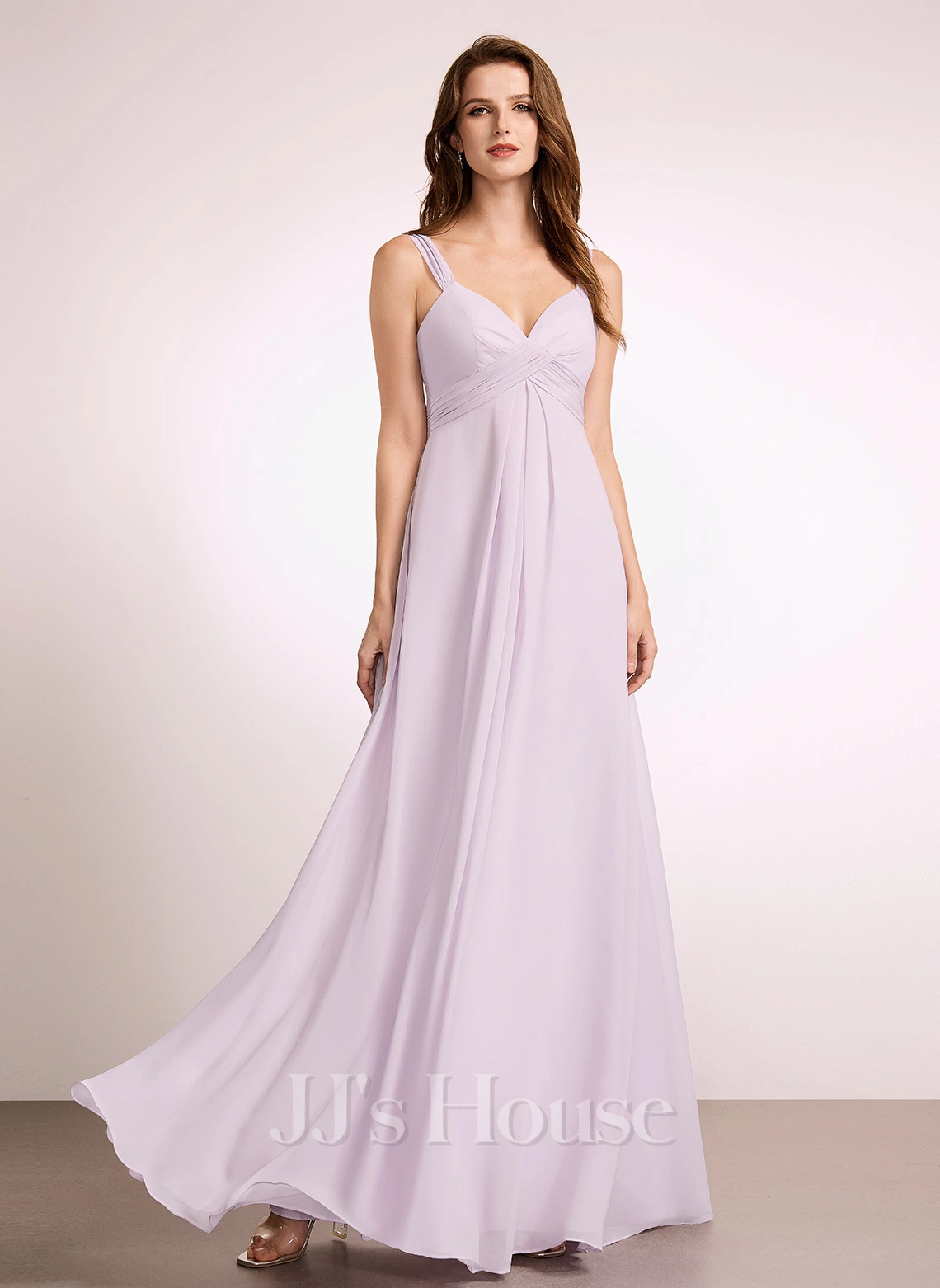 Jjshouse.fr Robe Trapèze Col V Longueur Ras Du Sol Mousseline Robe De Demoiselle D'honneur Avec Plissé 1 Jjshouse.fr Robe Trapèze Col V Longueur Ras Du Sol Mousseline Robe De Demoiselle D'honneur Avec Plissé