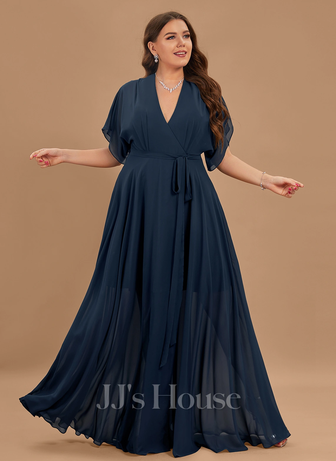 Jjshouse.fr Robe Trapèze Col V Longueur Ras Du Sol Mousseline Mousseline Robe De Demoiselle D'honneur Avec Fendue Devant 8 Jjshouse.fr Robe Trapèze Col V Longueur Ras Du Sol Mousseline Mousseline Robe De Demoiselle D'honneur Avec Fendue Devant – Image 8