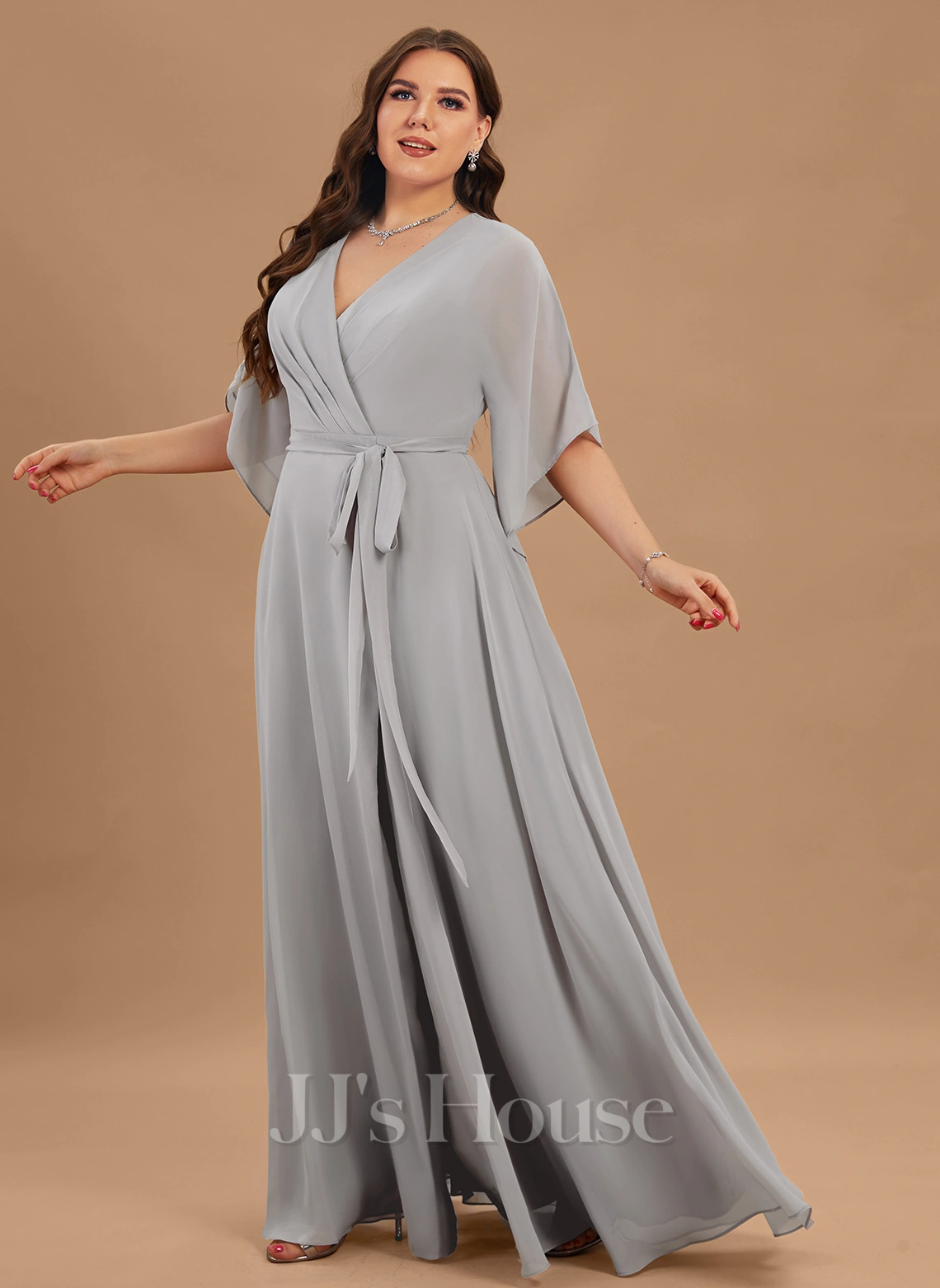 Jjshouse.fr Robe Trapèze Col V Longueur Ras Du Sol Mousseline Robe De Demoiselle D'honneur Avec Plissé Fendue Devant 10 Jjshouse.fr Robe Trapèze Col V Longueur Ras Du Sol Mousseline Robe De Demoiselle D'honneur Avec Plissé Fendue Devant – Image 10