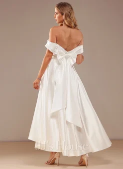 JJsHouse Robe Trapèze épaule Dénudée Asymétrique Satiné Robe De Mariée -Voiles mariée Soldes e999e4ce7ade3aa6cfcbc88ee4de5e4a