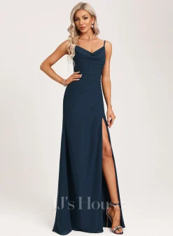 Jjshouse.fr Forme Sirène/trompette Capot Longueur Ras Du Sol Mousseline Robe De Demoiselle D'honneur -Voiles mariée Soldes eb79081285df0f8ad6a5a375b64800c3