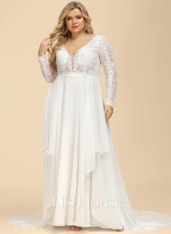 JJsHouse Robe Trapèze Col V Traîne Moyenne Mousseline Dentelle Robe De Mariée Avec Plissé 25 JJsHouse Robe Trapèze Col V Traîne Moyenne Mousseline Dentelle Robe De Mariée Avec Plissé -Voiles mariée Soldes ec55124a3fce56d90b4800ddc5d8efcd