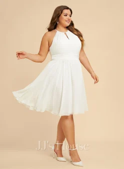 JJsHouse Robe Trapèze Longueur Genou Mousseline Robe De Mariée -Voiles mariée Soldes ef7803812ce528123bc1251886053cbd