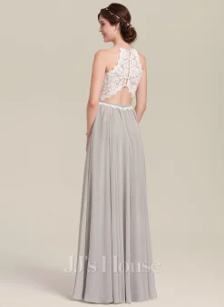 Jjshouse.fr Robe Trapèze Scoop Longueur Ras Du Sol Mousseline Dentelle Dentelle Mousseline Robe De Demoiselle D'honneur -Voiles mariée Soldes f4a8e8bb3a090b7e72299096a5688ee6