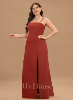 Jjshouse.fr Fourreau Carré Longueur Ras Du Sol Mousseline Robe De Demoiselle D'honneur Avec Fendue Devant -Voiles mariée Soldes f4ea47e7f03e90941c6a1b7d437e7d53