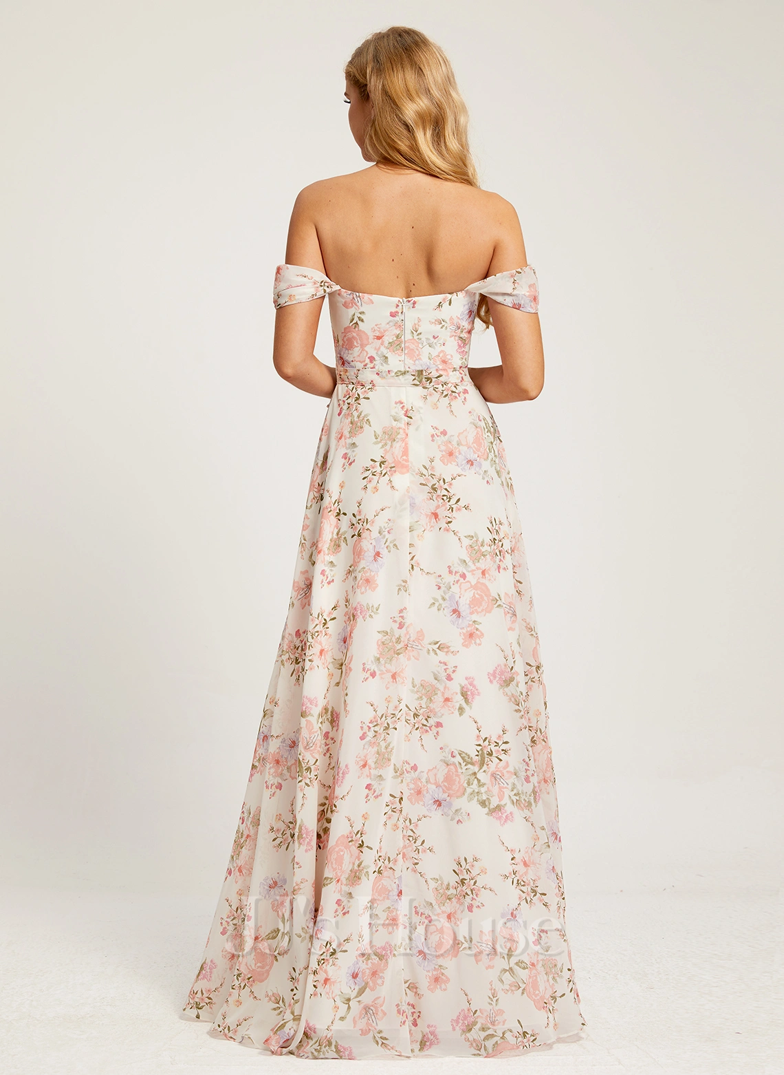 Jjshouse.fr Robe Trapèze épaule Dénudée Longueur Ras Du Sol Mousseline Robe De Demoiselle D'honneur Avec Fendue Devant 11 Jjshouse.fr Robe Trapèze épaule Dénudée Longueur Ras Du Sol Mousseline Robe De Demoiselle D'honneur Avec Fendue Devant – Image 11