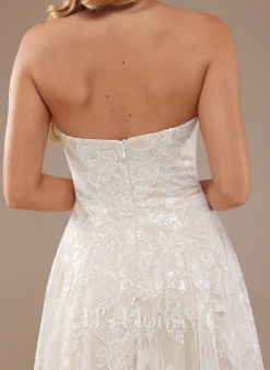 JJsHouse Robe Trapèze Cache Cœur Longueur Ras Du Sol Dentelle Robe De Mariée Avec Paillettes -Voiles mariée Soldes fb02528f030326a0927d89b8188e57a8