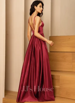 Jjshouse.fr Robe Trapèze Col V Longueur Ras Du Sol Satiné Satiné Robe De Demoiselle D'honneur Avec Fendue Devant Poches 9 Jjshouse.fr Robe Trapèze Col V Longueur Ras Du Sol Satiné Satiné Robe De Demoiselle D'honneur Avec Fendue Devant Poches -Voiles mariée Soldes fd19c5eccb14d4b3836c1a5465afbaa2