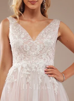 JJsHouse Robe Marquise/princesse Col V Balayage/pinceau Train Dentelle Tulle Robe De Mariée -Voiles mariée Soldes fffa0f4f2acc2e5ea5b860b3740e64ed