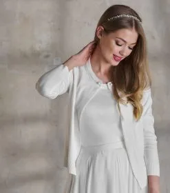 Gilet De Mariée Ivoire En Coton Calista