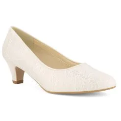 Chaussures Mariage Dentelle Ivoire Petits Talon Lara Avalia