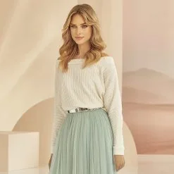 Pull Mariage Col Bateau E340 Bianco Evento