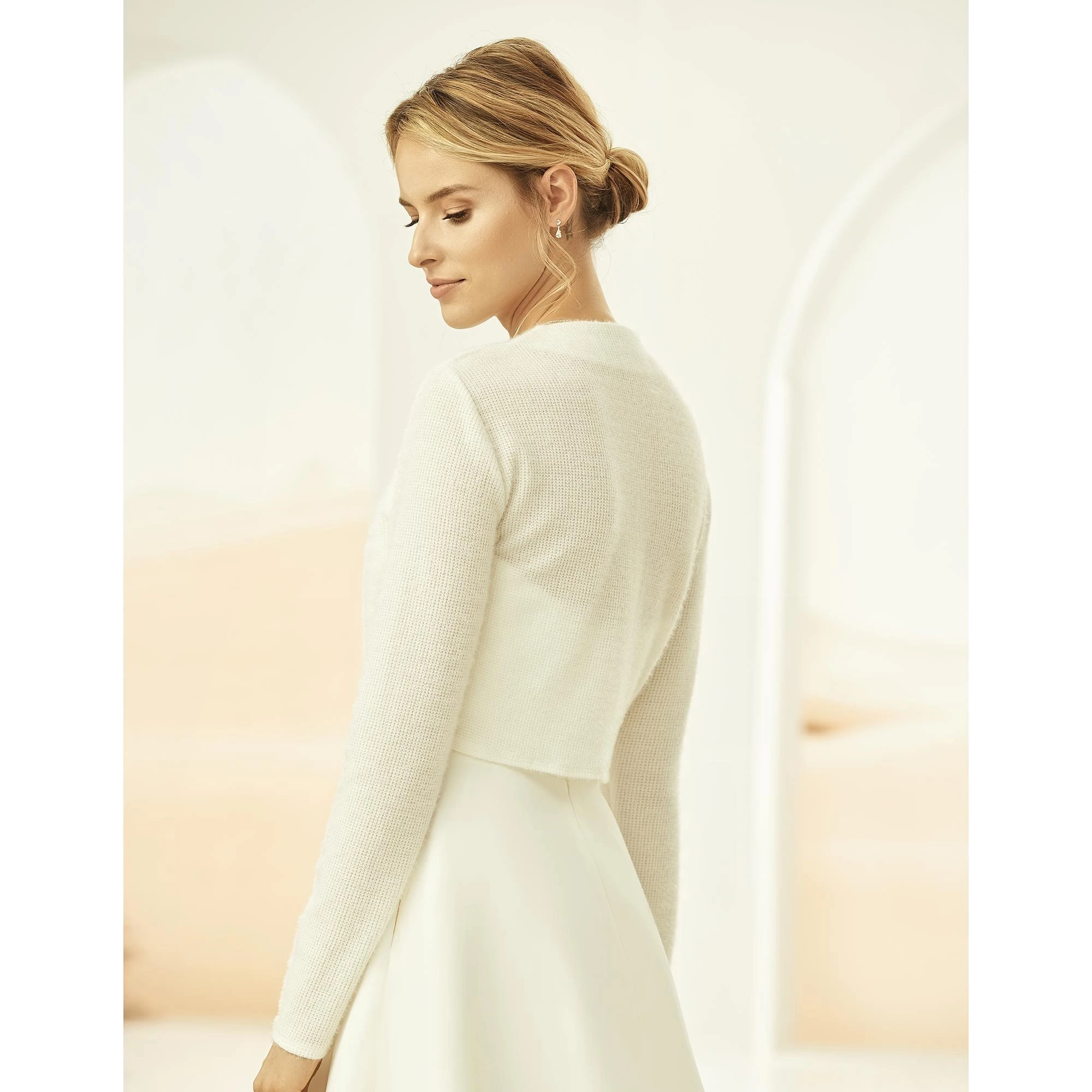 Gilet De Mariée E317 Bianco Evento 2 Gilet De Mariée E317 Bianco Evento – Image 2