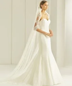 S280 - Bianco Evento Voile En Dentelle Guipure