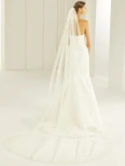 S283 - Bianco Evento Voile En Dentelle Guipure