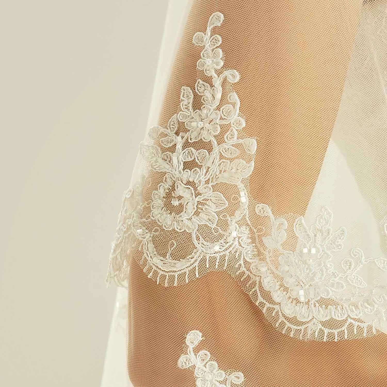 S285 - Bianco Evento Voile En Dentelle Guipure 2 S285 - Bianco Evento Voile En Dentelle Guipure – Image 2